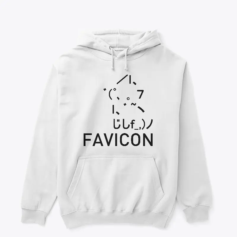 Favicon Hoodie (Black logo white fabric)